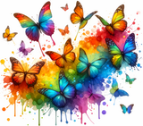 Butterflies - Rainbow Design on Tumbler, Can, Flask, or Water bottle