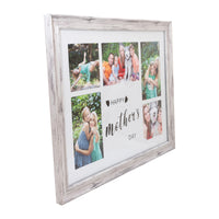 Photo Frame with 5 pictures - Mother's Day  Collage - A3  30X40cm -  White  Stressed