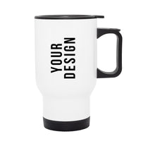 Personalised Double wall Stainless Steel travel mug (White)