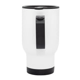 Personalised Double wall Stainless Steel travel mug (White)