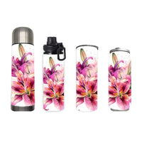 Flowers - Stargazer Lily Spring Flower Design on Tumbler, Can, Flask, or Water bottle