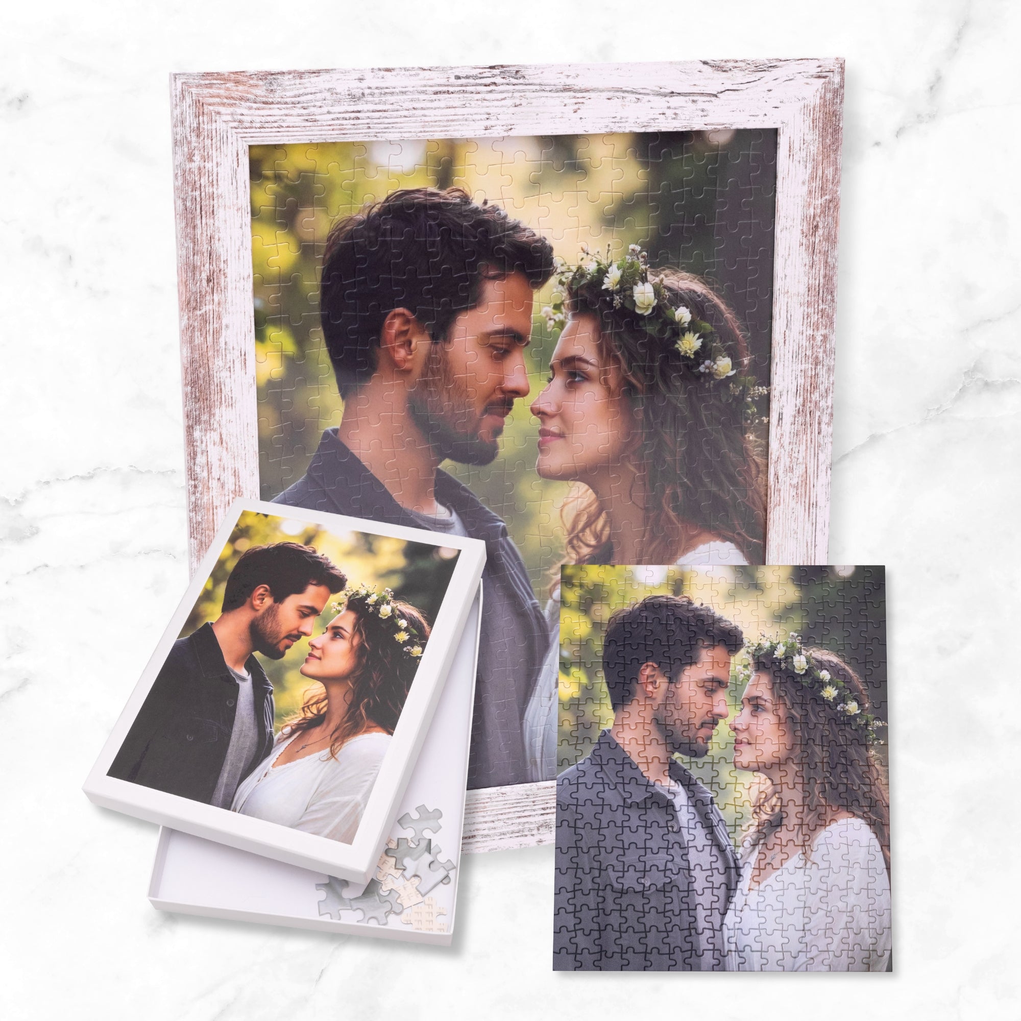 Custom Jigsaw Photo Puzzle Bundle (300 PIECES) Including Frame & Gift Box!
