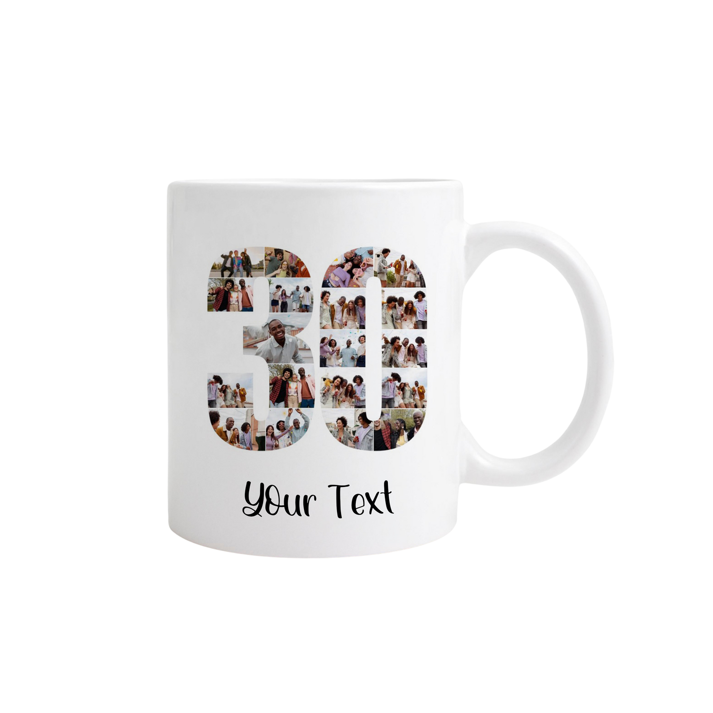 Personalised Number Photo Collage on Acrylic, Slate, Mug or Magnet (19 Photos) 30th BIRTHDAY