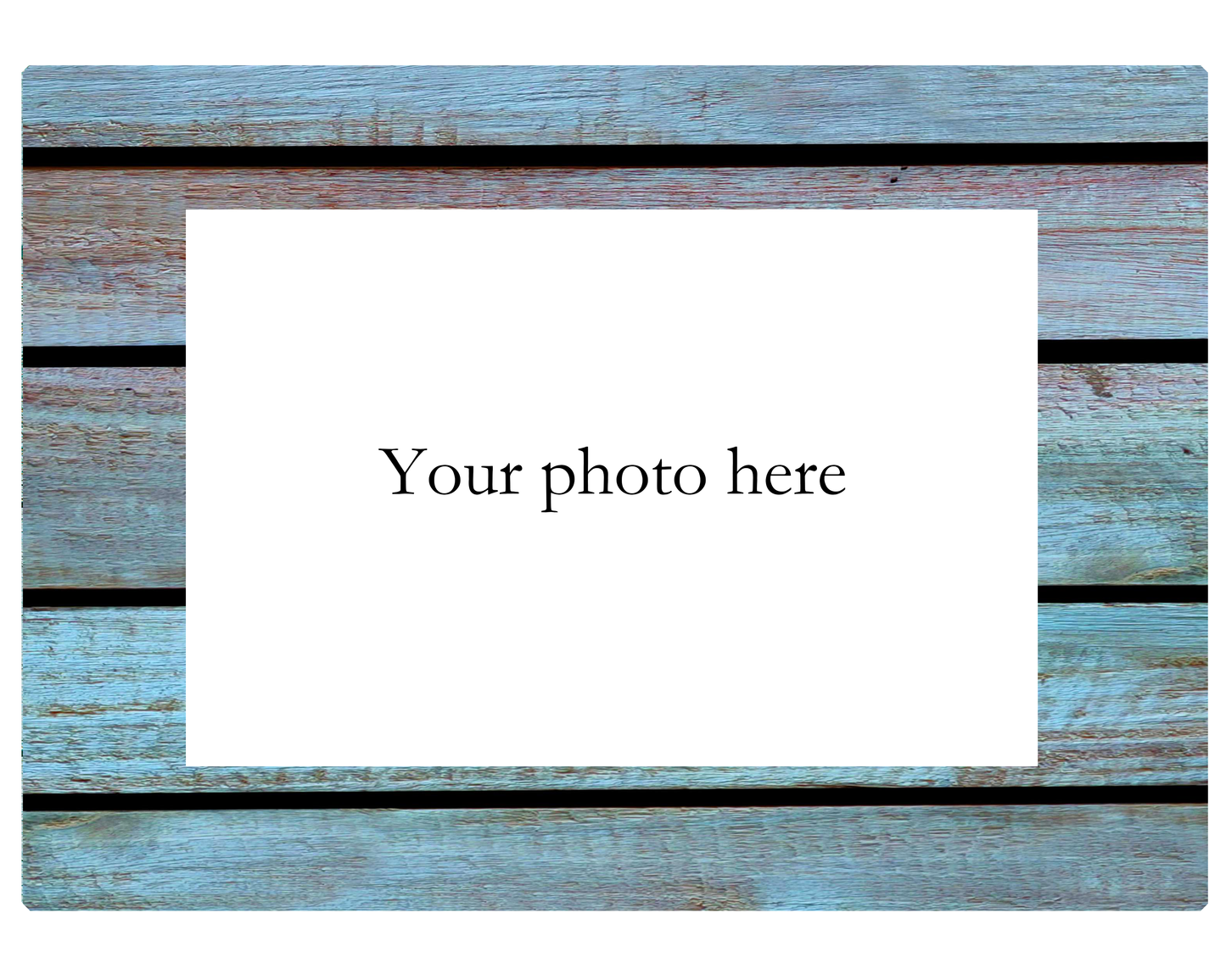 Magnetic Photo Frames for Fridge- Purple Blue Wood (Pack of 4)