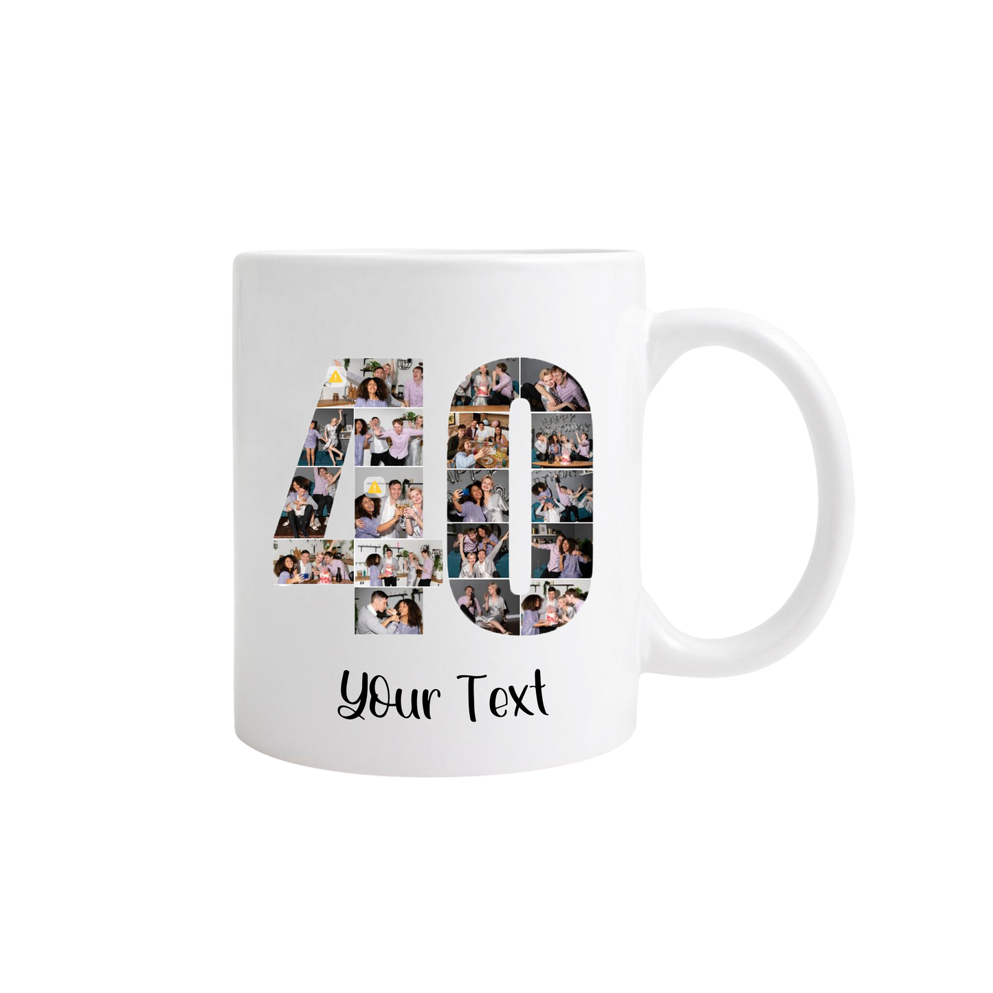 Personalised Number Photo Collage on Acrylic, Slate, Mug or Magnet (18 Photos) 40th BIRTHDAY