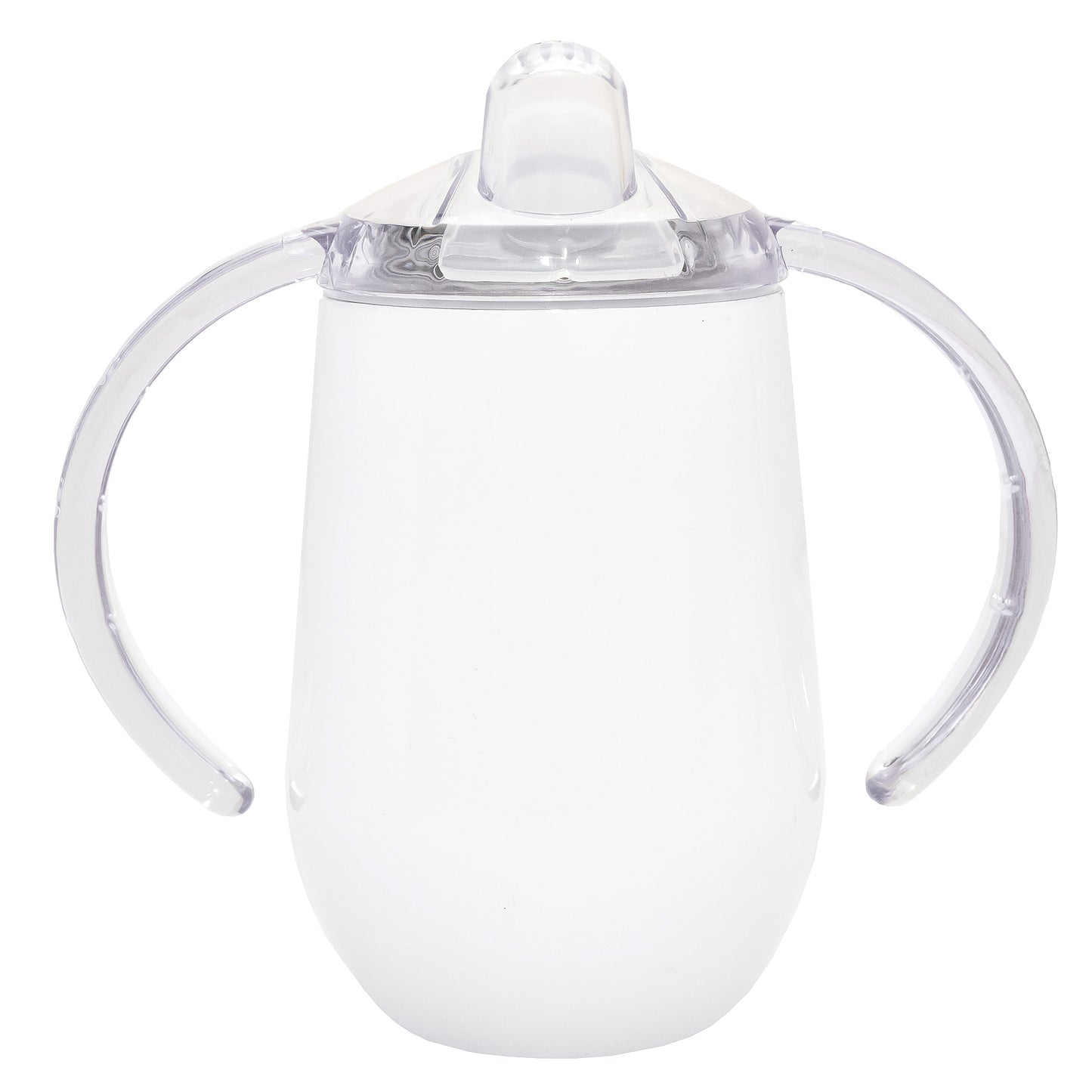 Personalised  Double wall Stainless Steel baby sippy cup (egg shape white)
