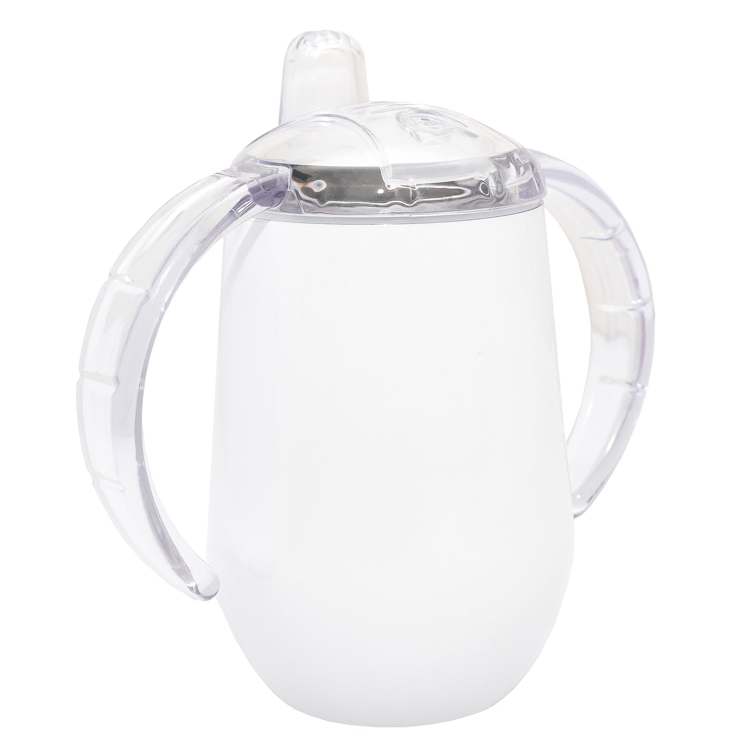 Personalised  Double wall Stainless Steel baby sippy cup (egg shape white)