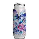 Butterflies - Blue Design on Tumbler, Can, Flask, or Water bottle