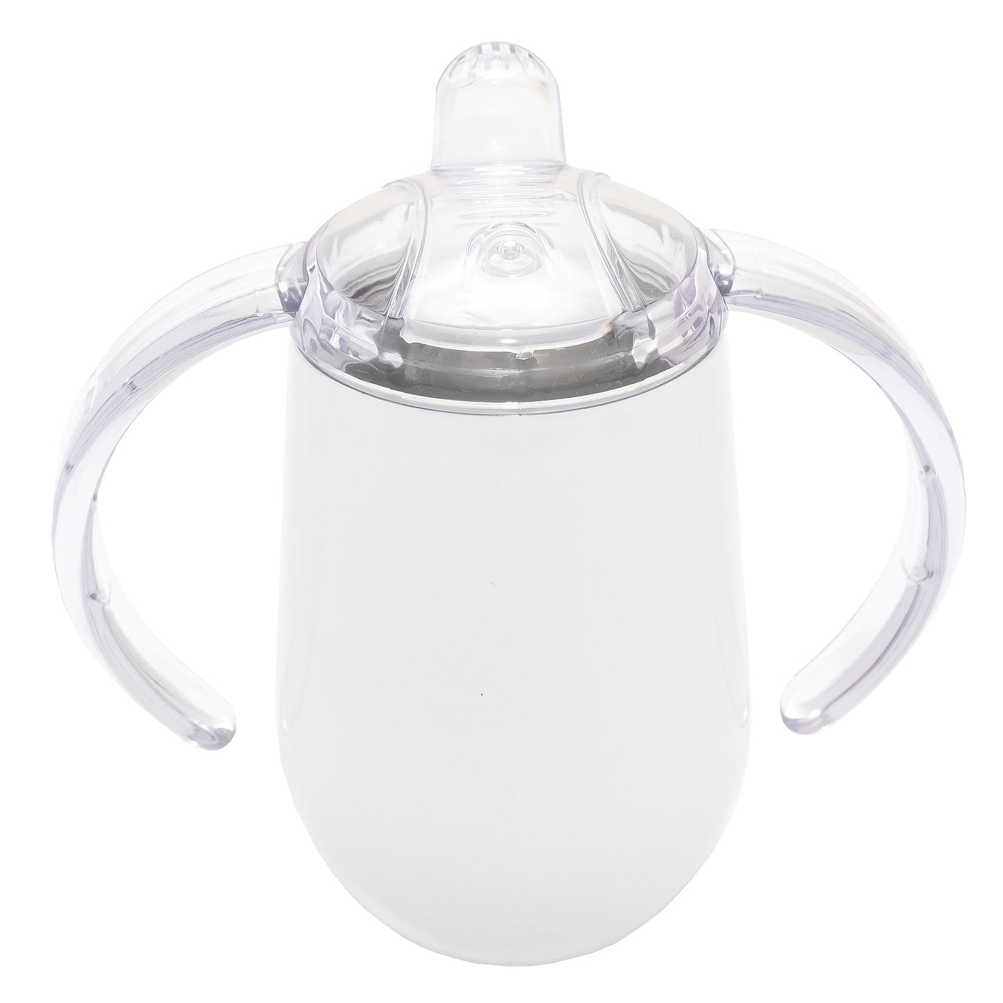 Personalised  Double wall Stainless Steel baby sippy cup (egg shape white)