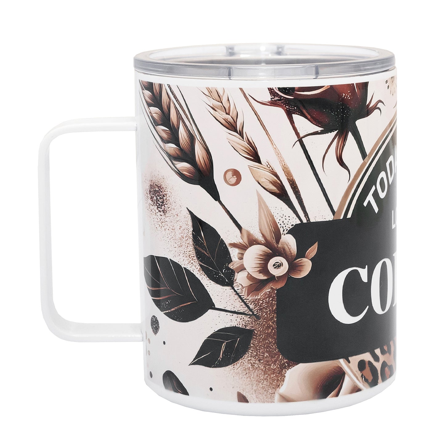 Personalised Double wall Stainless Steel Coffee Mug 12oz (White)