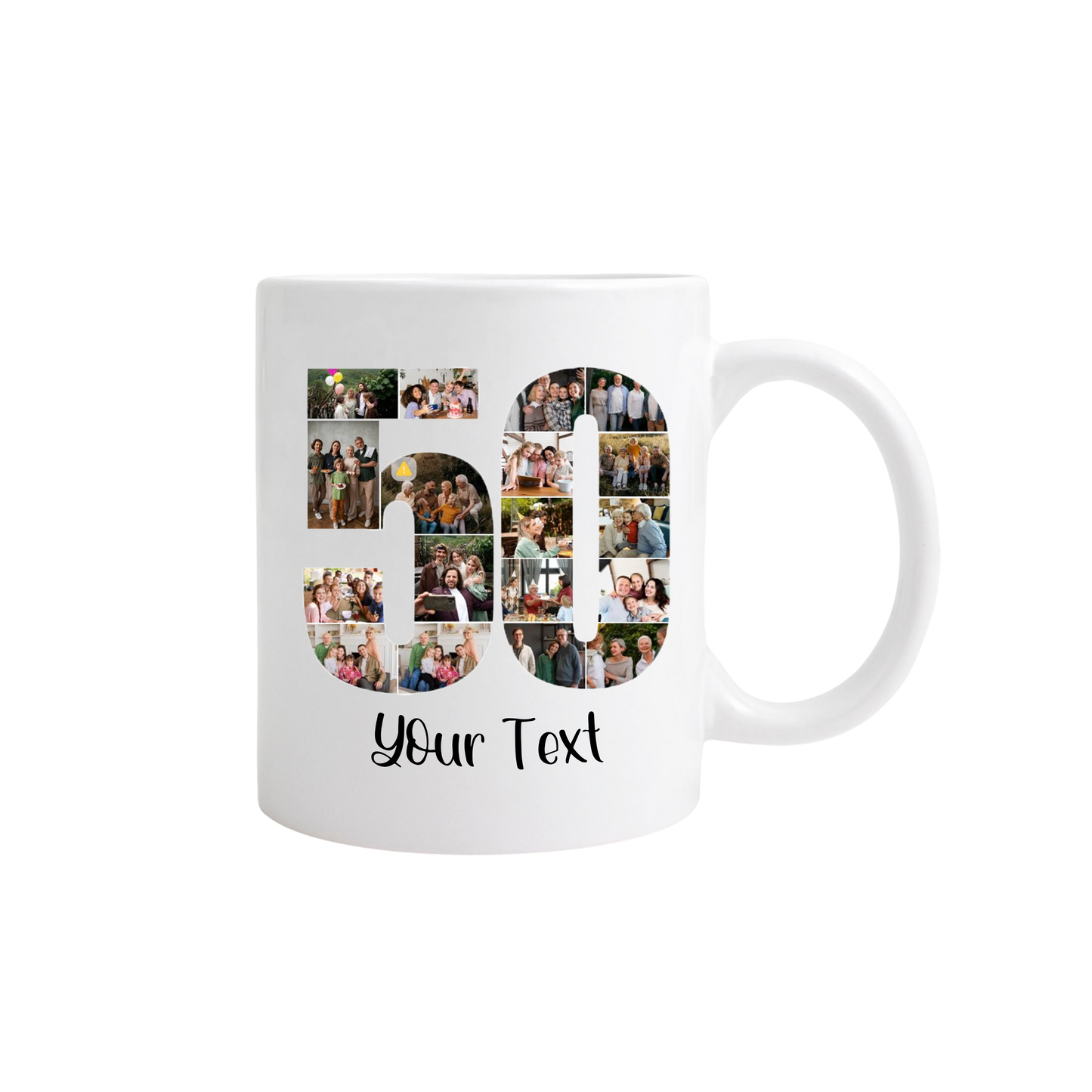 Personalised Number Photo Collage on Acrylic, Slate, Mug or Magnet (18 Photos) 50th BIRTHDAY