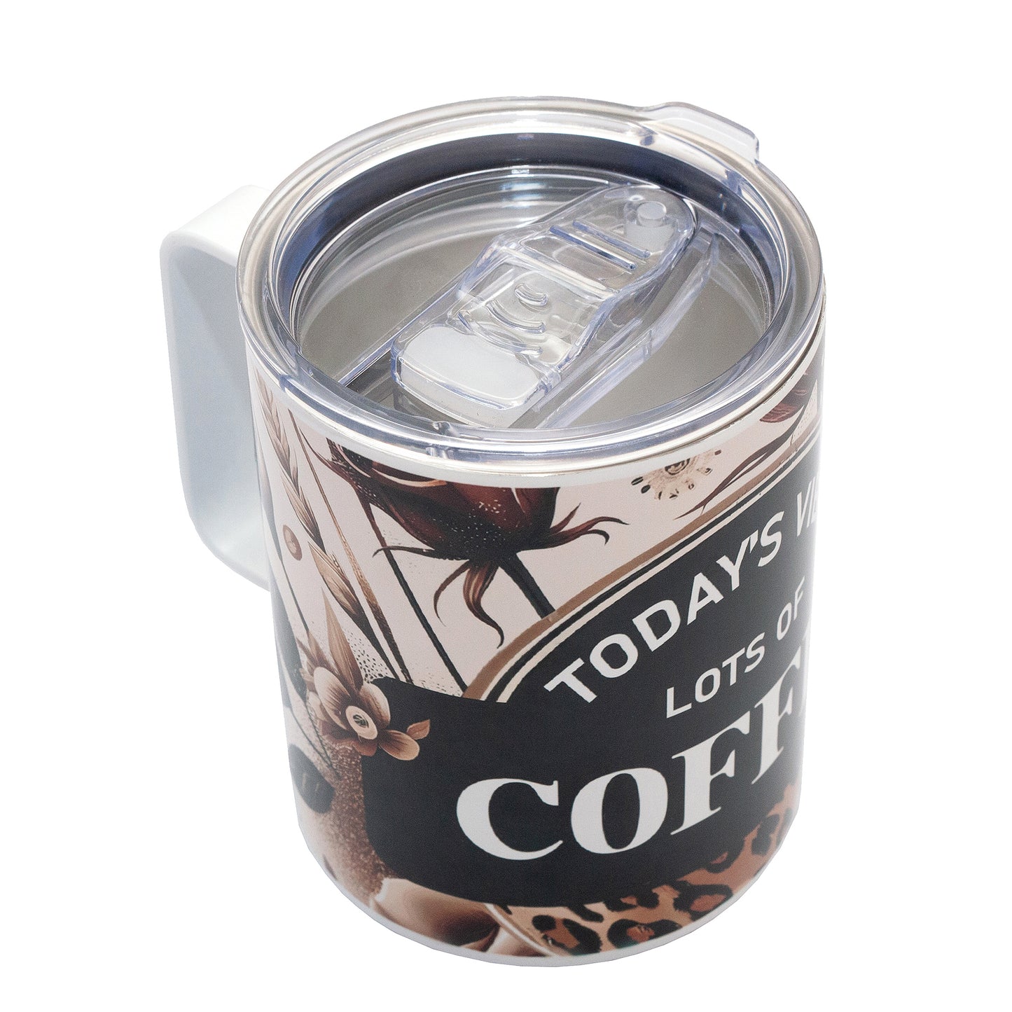 Personalised Double wall Stainless Steel Coffee Mug 12oz (White)