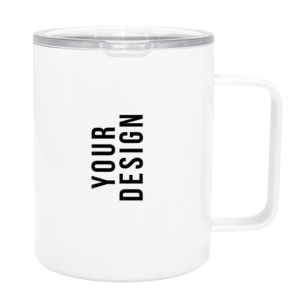 Personalised Double wall Stainless Steel Coffee Mug 12oz (White)