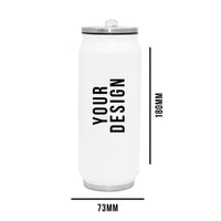 Personalised  Double wall Stainless Steel 400ml Can (White)