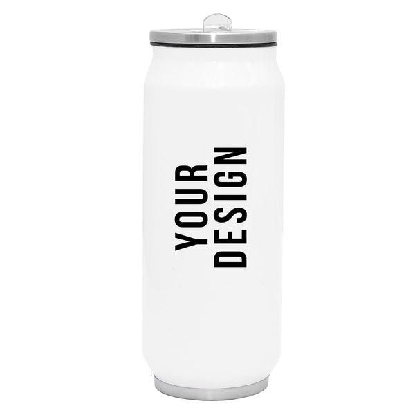 Personalised  Double wall Stainless Steel 400ml Can (White)