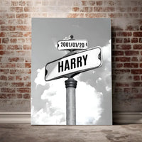 Personalized Street Sign Family/Couple Names Wall Art Canvas