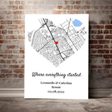 Where Everything Started | Personalized Map Canvas