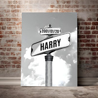 Personalized Street Sign Family/Couple Names Wall Art Canvas