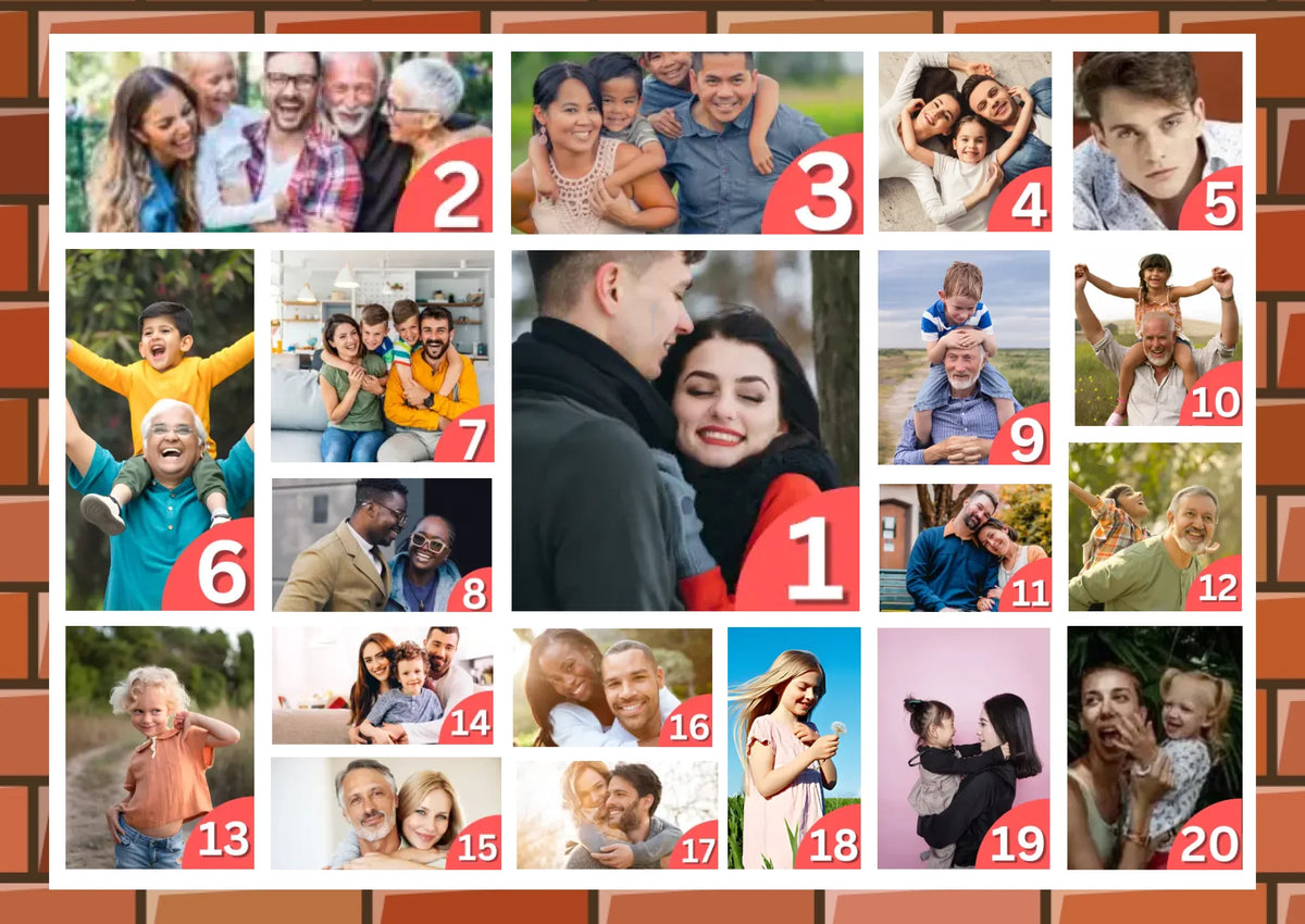 $20 Pic Layout Personalised Photo Collage Canvas Wall Art | 20 photos | A2 or A3 Size ...
