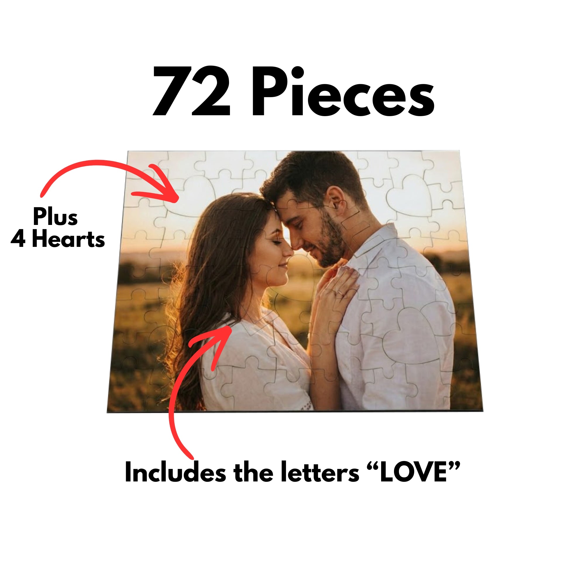 Jigsaw Photo LOVE WITH HEARTS Puzzle - 72 Pieces