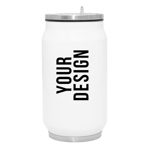 Personalised  Double wall Stainless Steel 250ml Can (White)