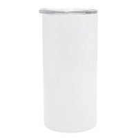 Personalised Double wall 15oz Stainless Steel Skinny Tumbler (White)