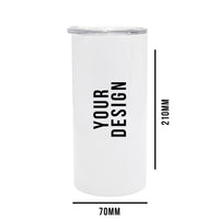 Personalised Double wall 15oz Stainless Steel Skinny Tumbler (White)