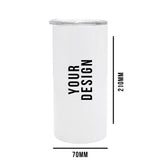 Personalised Double wall 15oz Stainless Steel Skinny Tumbler (White)