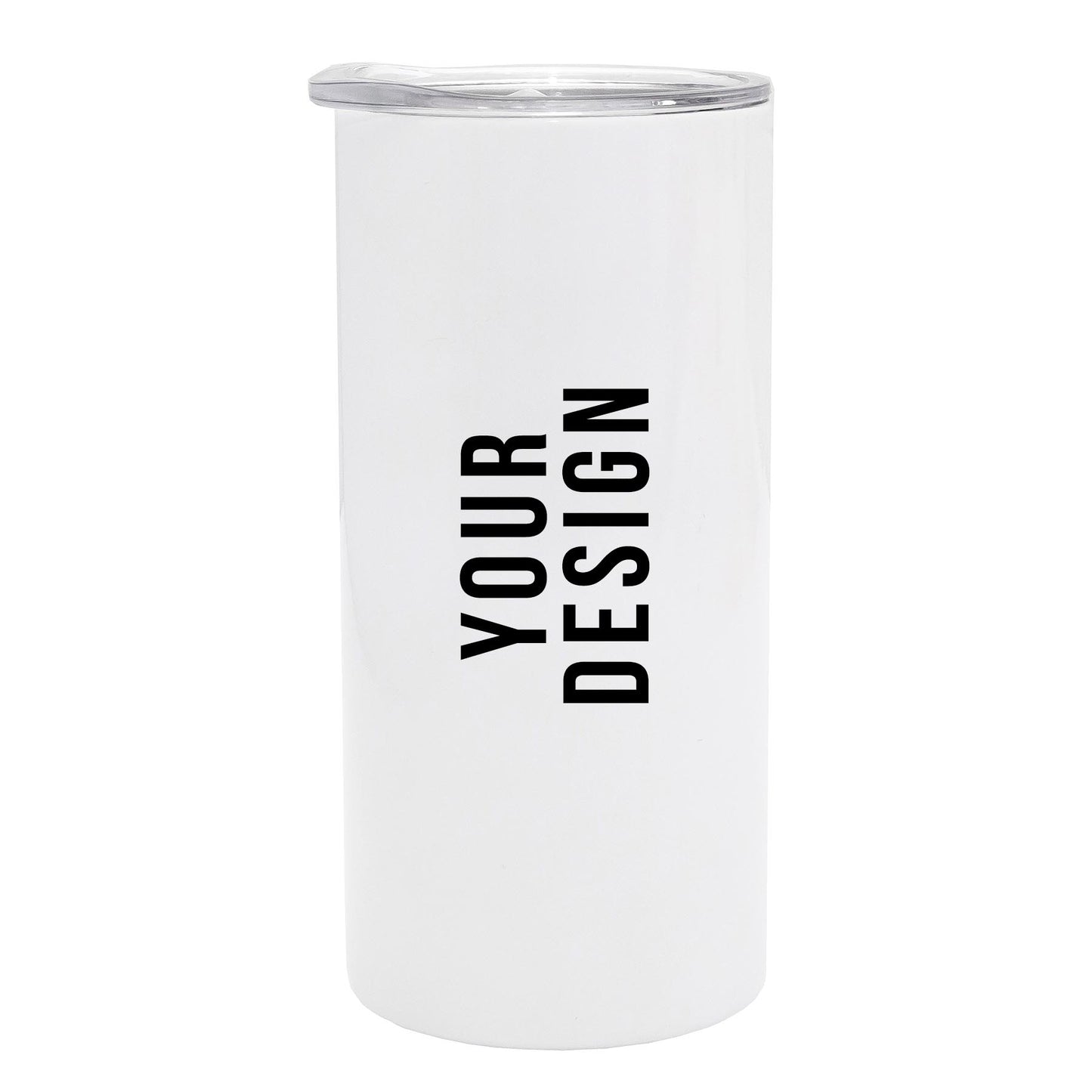 Personalised Double wall 15oz Stainless Steel Skinny Tumbler (White)