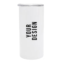 Personalised Double wall 15oz Stainless Steel Skinny Tumbler (White)