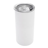 Personalised Double wall 15oz Stainless Steel Skinny Tumbler (White)