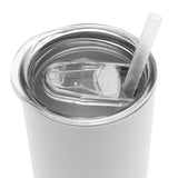 Personalised Double wall 15oz Stainless Steel Skinny Tumbler (White)