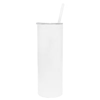 Personalised  Double wall 20oz Stainless Steel Skinny Tumbler (White)