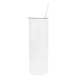 Personalised  Double wall 20oz Stainless Steel Skinny Tumbler (White)