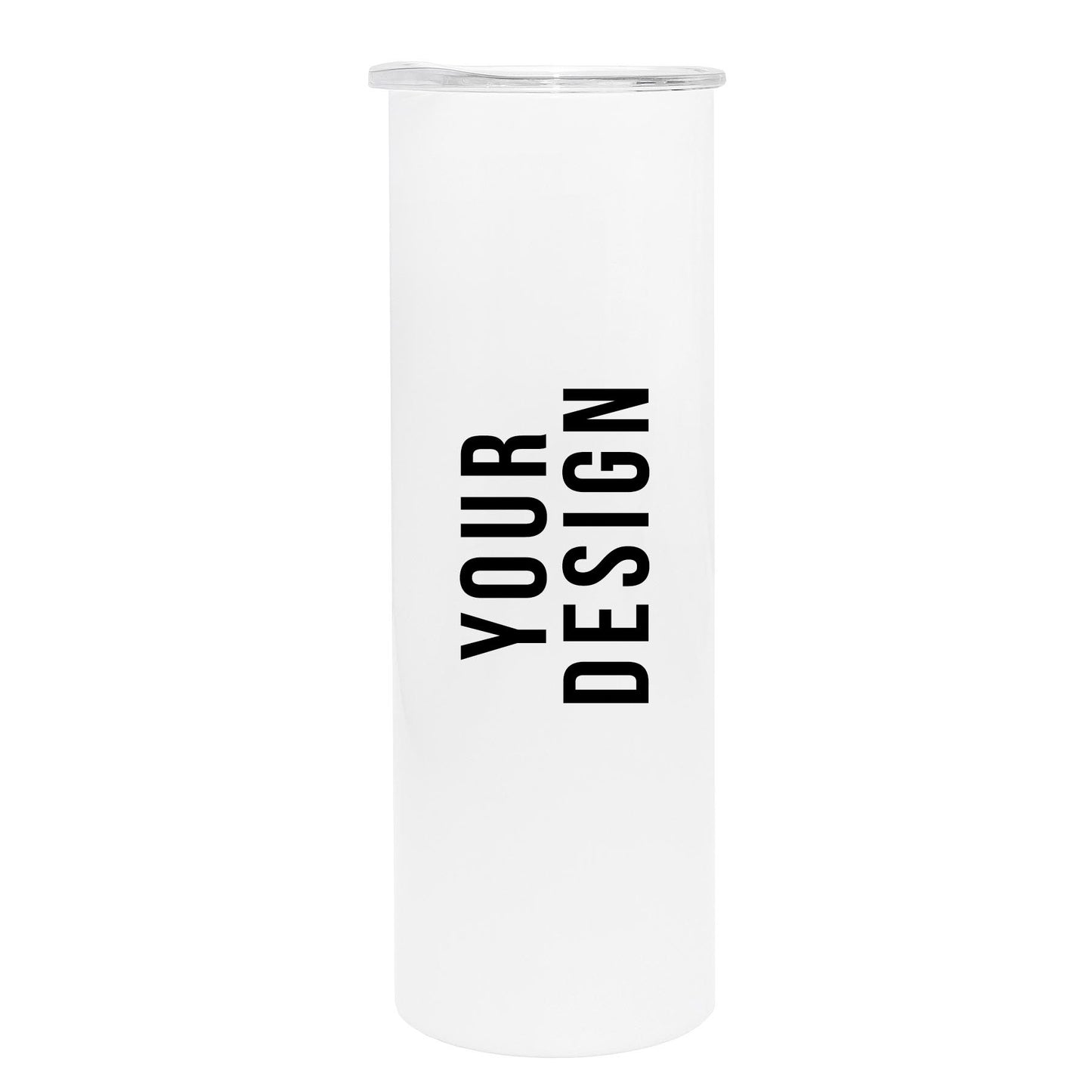 Personalised  Double wall 20oz Stainless Steel Skinny Tumbler (White)