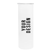 Personalised  Double wall 20oz Stainless Steel Skinny Tumbler (White)