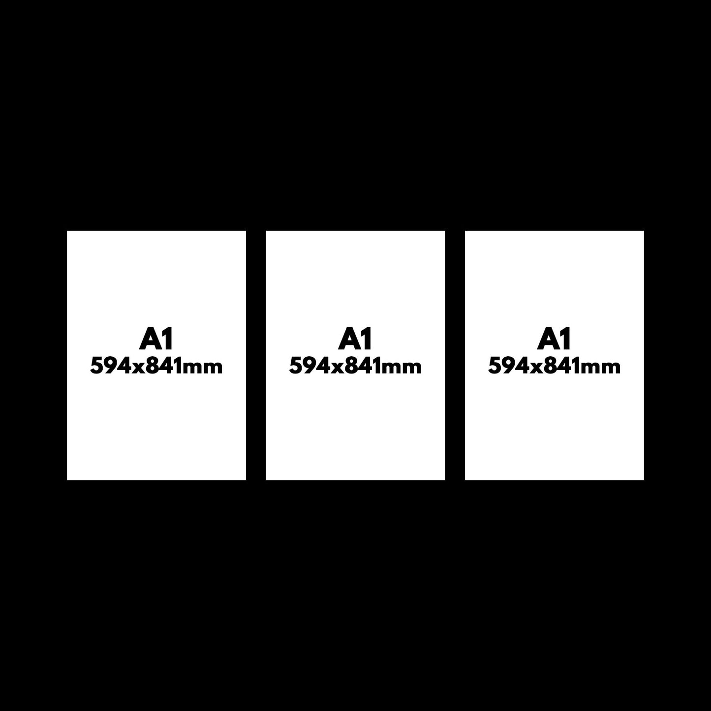 Set of 3 LARGE A1 Canvases with Premium Floating Outer Frames