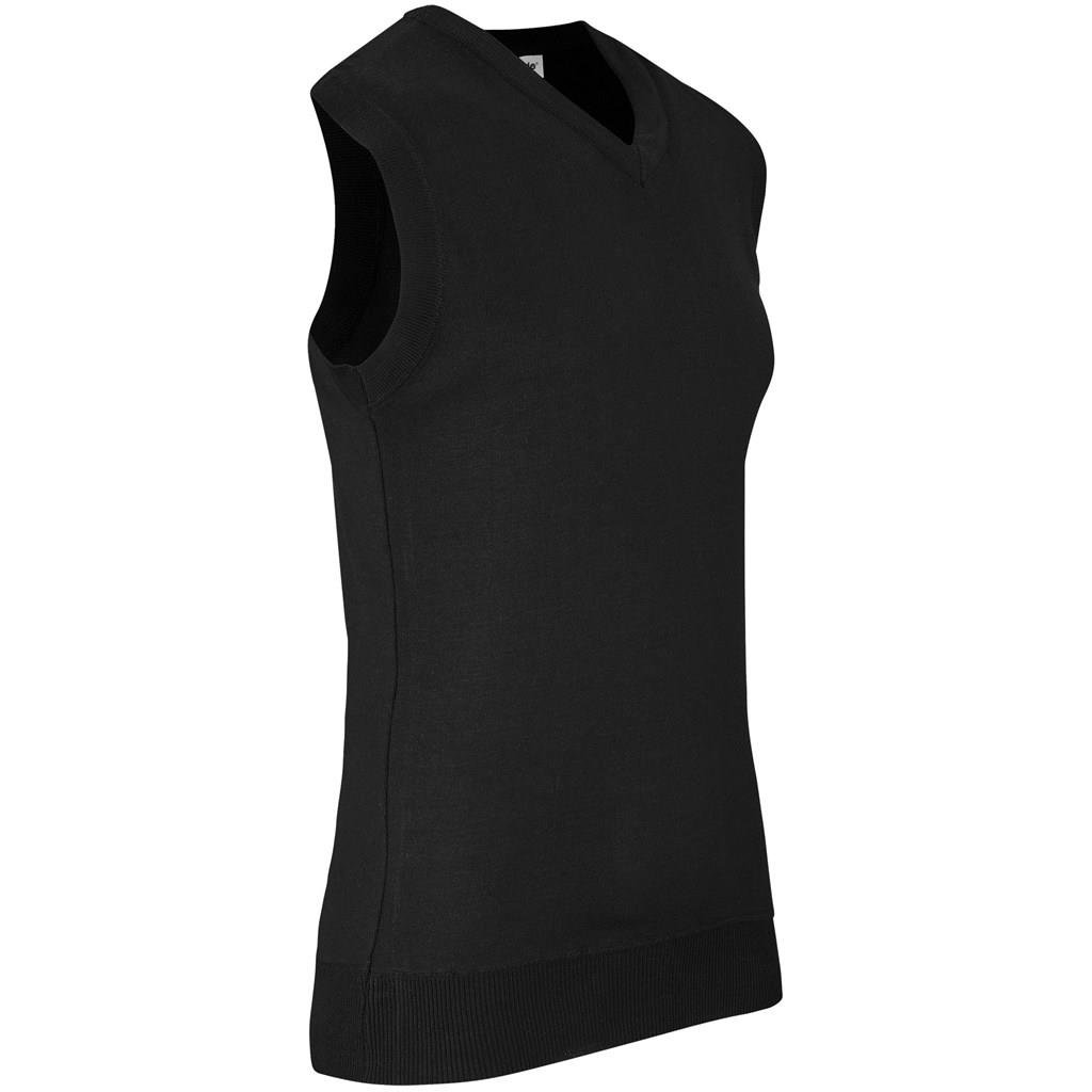 Mens Sleeveless Peru V-Neck Jersey - Black