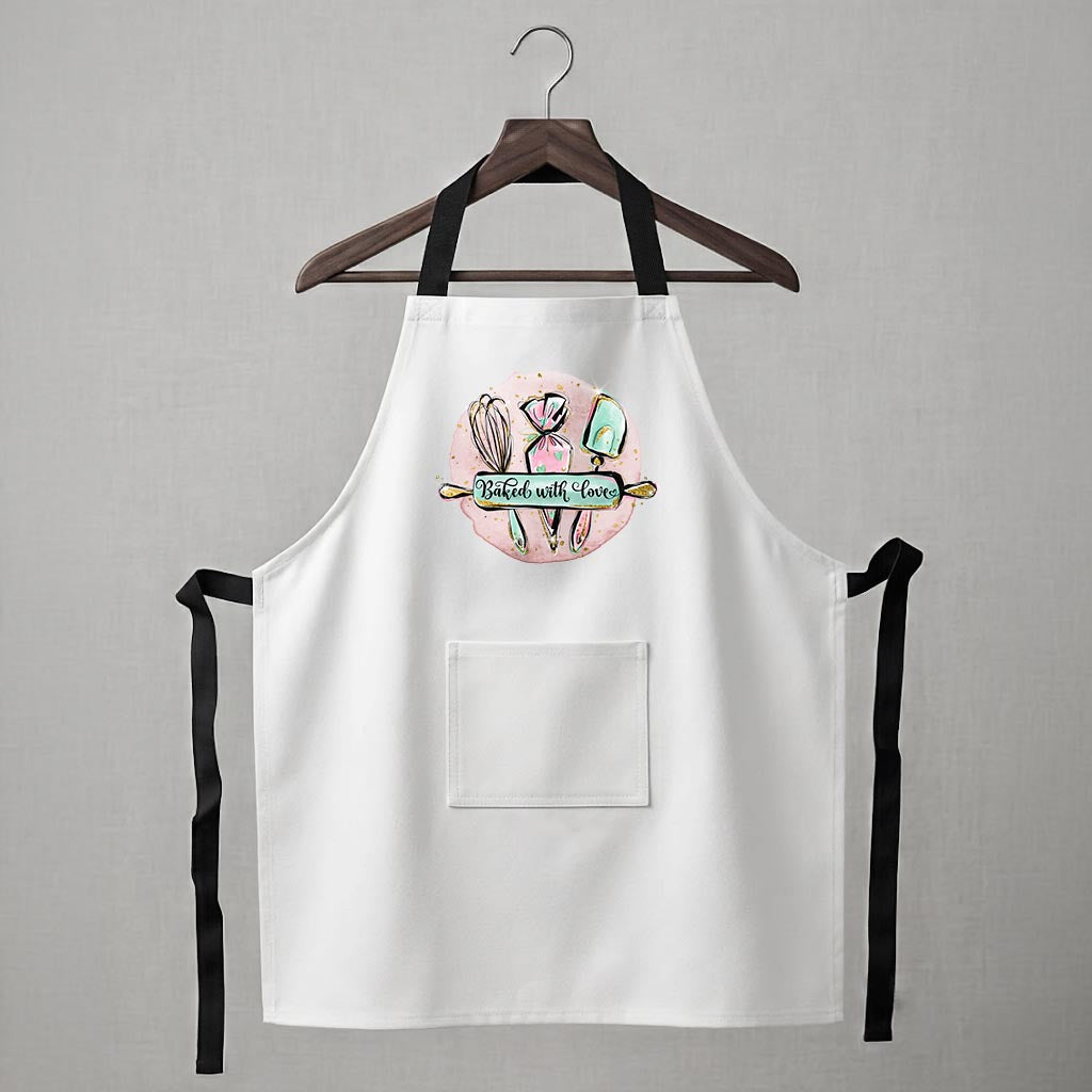 Personalised Apron - Baked with love (White)