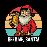 Beer Me Santa Christmas Men's Black T-Shirt (round neck) - Printed