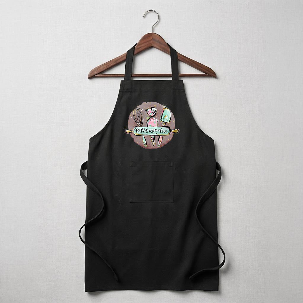 Personalised Apron - Baked with love (Black)