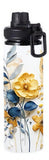 Flowers - 3D Yellow Flower Design on Tumbler, Can, Flask, or Water bottle