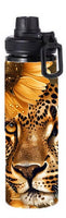 Wildlife - Sunflower Lepard Design on Tumbler, Can, Flask, or Water bottle