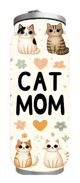 Cats - Cat Mom Design on Tumbler, Can, Flask, or Water bottle