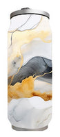 Marble - Gold & Black Marble Design on Tumbler, Can, Flask, or Water bottle