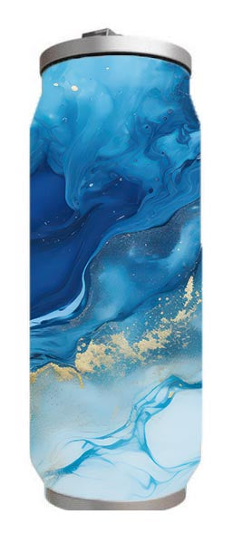 Marble - Blue Marble Design on Tumbler, Can, Flask, or Water bottle