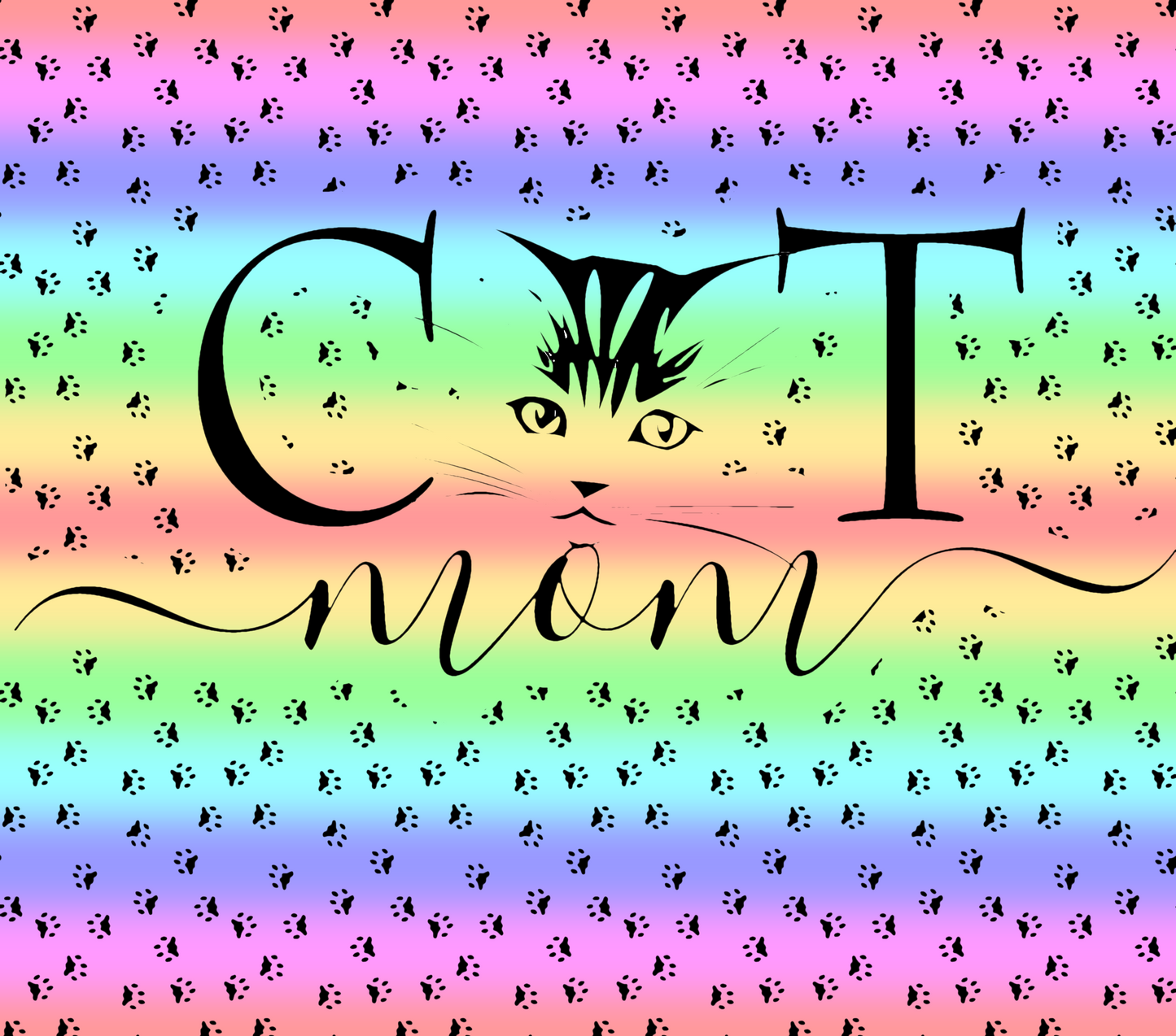Cats - Rainbow Cat Mom Design on Tumbler, Can, Flask, or Water bottle