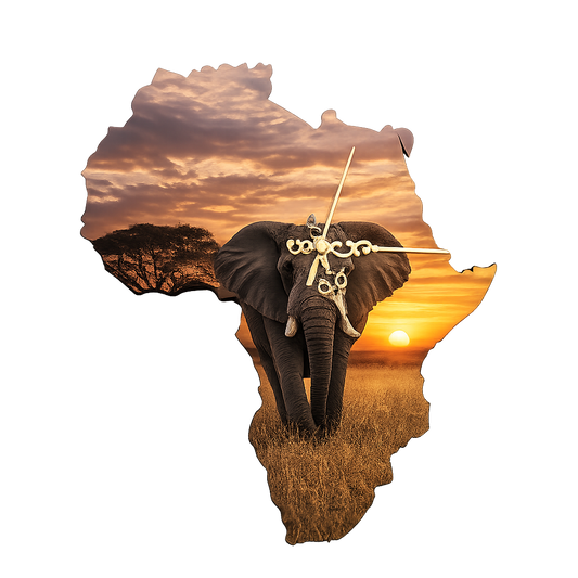 Personalised Africa Map Wall Clock | Custom Photo Clock | Ready to Hang