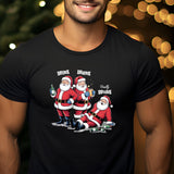 Drink, Drank, Really Drunk Christmas Men's Black T-Shirt (round neck) - Printed