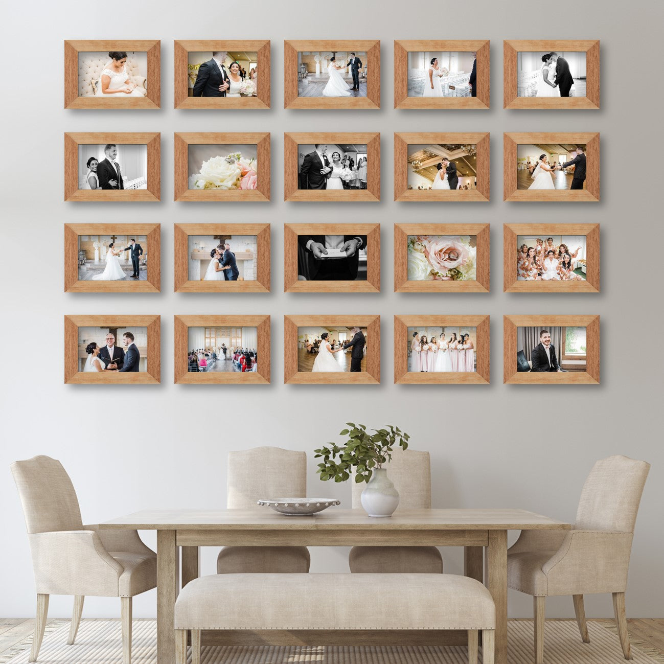 Virtual Frame Combo 20 Pc  | A Sizes | (Available in Dark, Medium & Light Wood)
